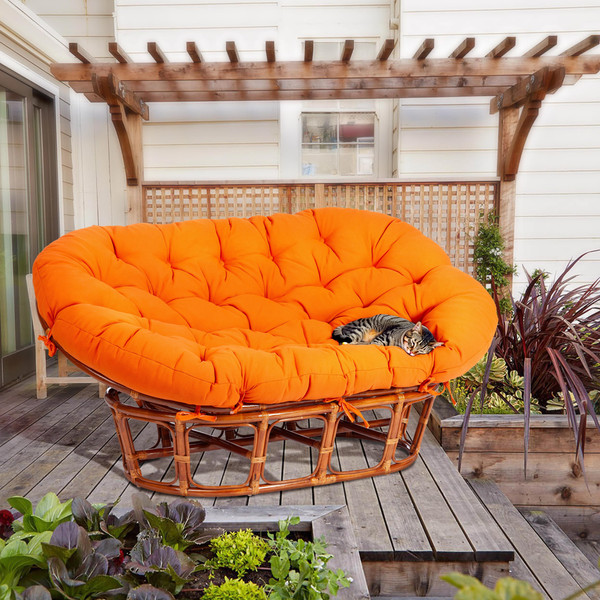 Изображение товара Диван садовый Tetchair Mamasan 23/02 W с подушкой (коньяк/оранжевый)