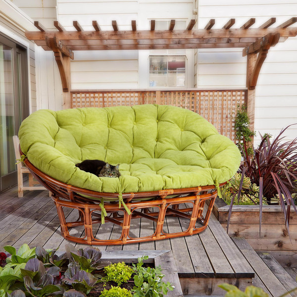 Изображение товара Диван садовый Tetchair Mamasan 23/02 W с подушкой (коньяк/олива)