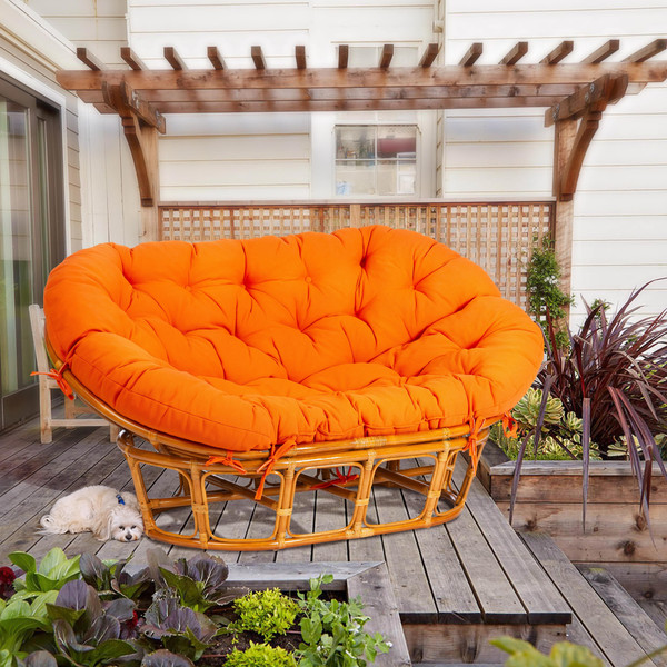 Изображение товара Диван садовый Tetchair Mamasan 23/02 W с подушкой (орех/оранжевый)