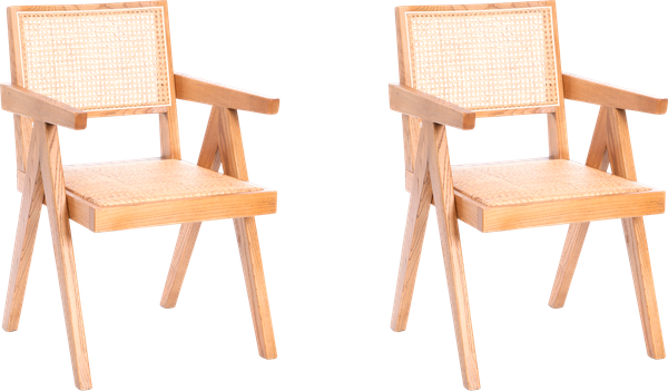 Изображение товара Набор стульев Tetchair Loki дерево вяз/ротанг (2шт, груша №3)