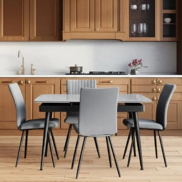 Изображение товара Обеденный стол Tetchair Lord Grey 180x80x75 (серый/черный)