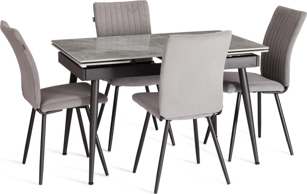 Изображение товара Обеденный стол Tetchair Lord Grey 180x80x75 (серый/черный)