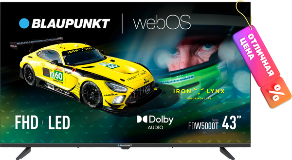 Изображение товара Телевизор Blaupunkt 43" 43FDW5000T