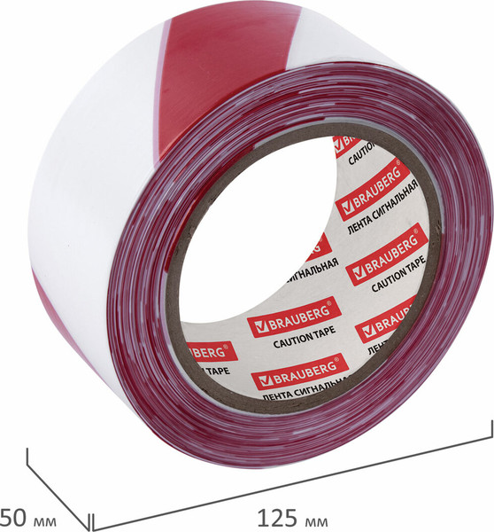 Изображение товара Лента сигнальная Brauberg Грандмастер / 604890 (красный/белый)