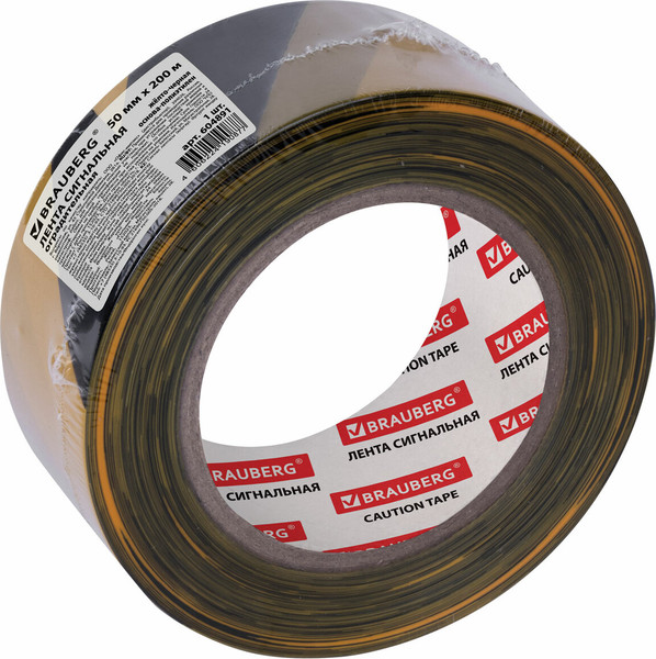 Изображение товара Лента сигнальная Brauberg Грандмастер / 604891 (желтый/черный)