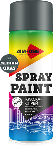 Изображение товара Краска автомобильная AIM-ONE SP-MG22 (450мл, умеренно-серый)