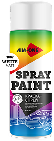 Изображение товара Краска автомобильная AIM-ONE SP-MW1007 (450мл, белый матовый)