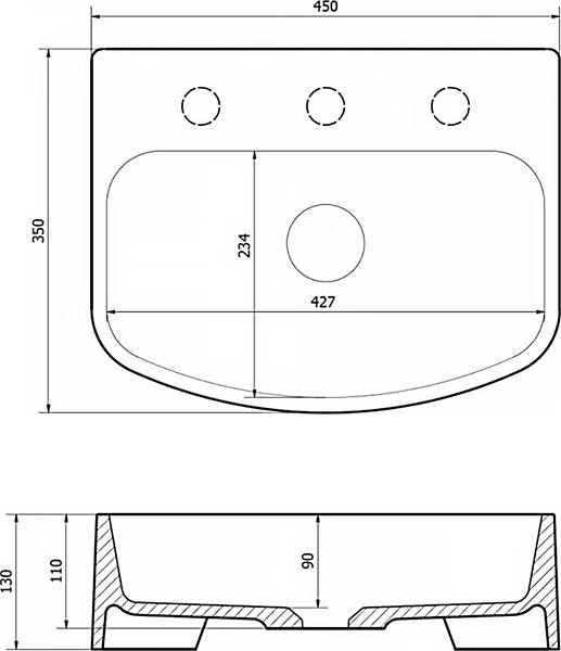Изображение товара Умывальник Lauter Molara 21M456DB (Deep Black)