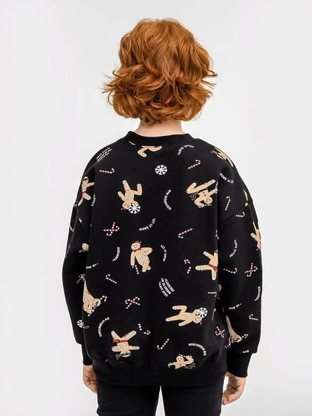 Изображение товара Свитшот детский Mark Formelle 123437 (р.140-68, печенье на черном)