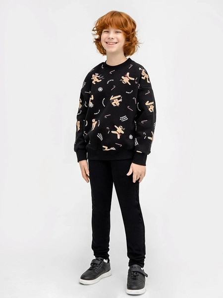 Изображение товара Свитшот детский Mark Formelle 123437 (р.140-68, печенье на черном)