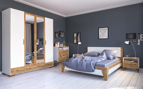 Изображение товара Двуспальная кровать ELVA Нодо NEM01K-1690/2060/1010 (01) (с ящиком и подъемным механизмом)