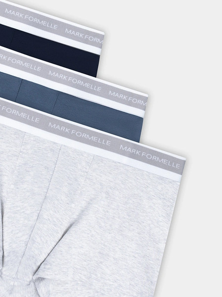 Изображение товара Комплект мужских трусов Mark Formelle 411124-3 (р.90-100, серый меланж 4306-А/шторм/море)