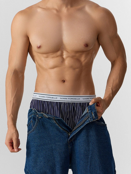 Изображение товара Трусы мужские Mark Formelle 411222 (р.86-96, светло-голубая полоска на темно-синем)