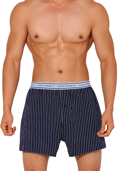 Изображение товара Трусы мужские Mark Formelle 411222 (р.86-96, светло-голубая полоска на темно-синем)