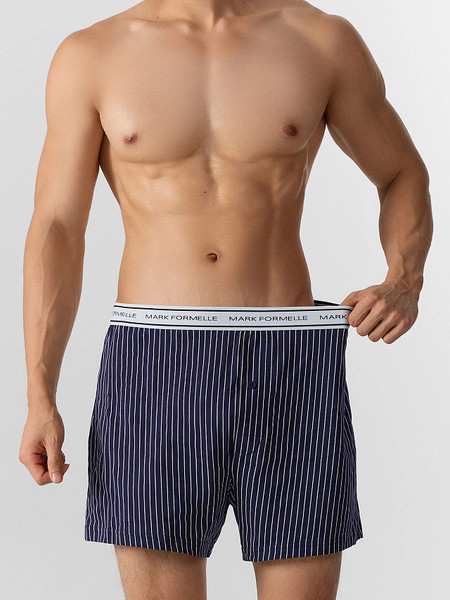 Изображение товара Трусы мужские Mark Formelle 411222 (р.86-96, светло-голубая полоска на темно-синем)