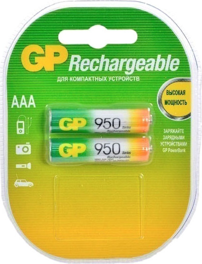 Изображение товара Комплект аккумуляторов GP Batteries 950mAh AAA (2шт)