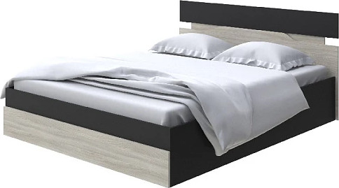 Изображение товара Полуторная кровать Proson Milton с ПМ 120x200 (черный/ясень шимо светлый)
