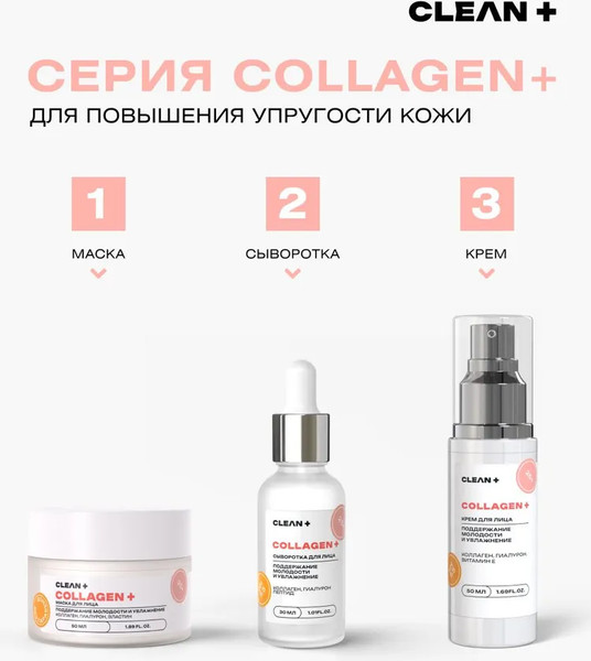 Изображение товара Сыворотка для лица Clean+ Collagen+ (30мл)