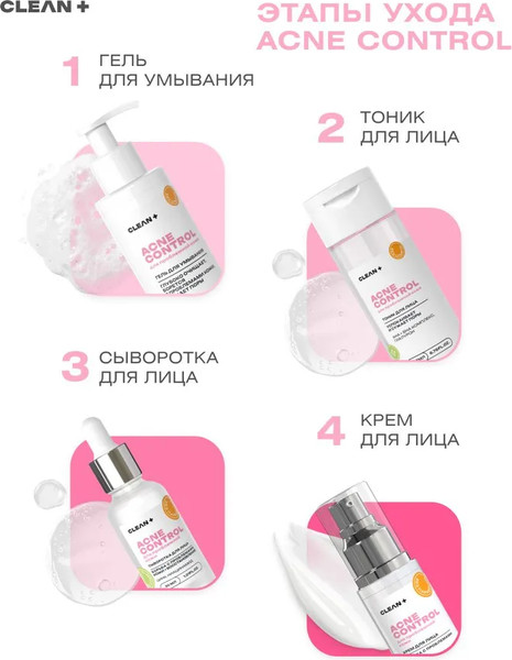 Изображение товара Гель для умывания Clean+ Acne Control (200мл)