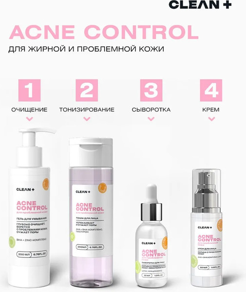 Изображение товара Пудра для умывания Clean+ Acne Control Энзимная (110мл)