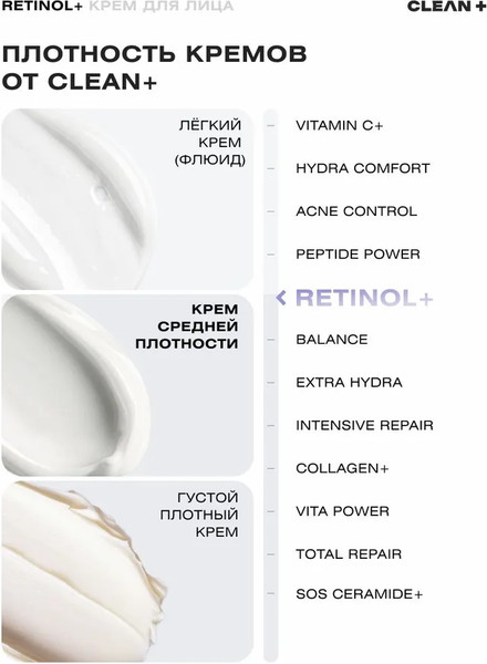 Изображение товара Крем для лица Clean+ Retinol+ (50мл)