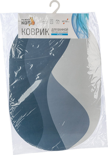 Изображение товара Коврик для ванной Рыжий кот 110067 (серый)