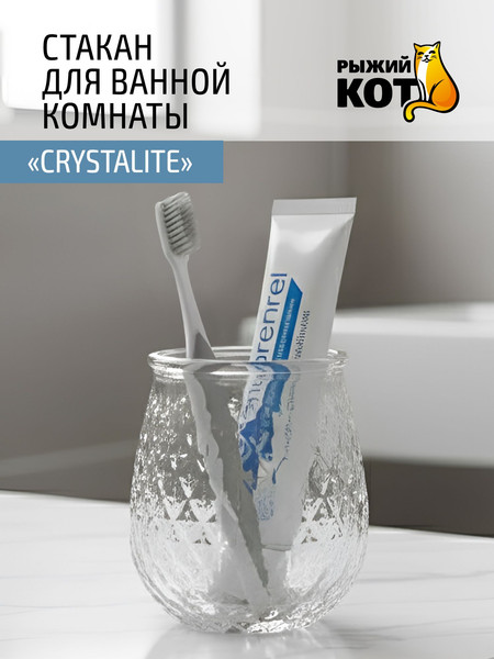Изображение товара Стакан для зубной щетки и пасты Рыжий кот Crystalite 110799