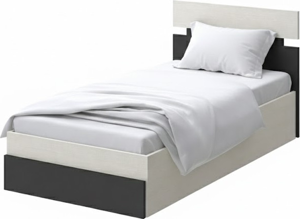 Изображение товара Односпальная кровать Proson Milton с ПМ 90x190 (дуб шамони светлый 124/черный)