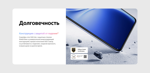 Изображение товара Смартфон Vivo V60 Lite 8GB/256GB (титановый синий)