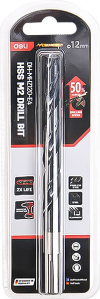 Изображение товара Сверло Deli По металлу RS 12.0мм DIN 338 HSS-TiN / EDH-MHZ120-E4