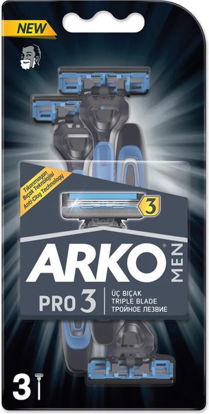 Изображение товара Набор бритвенных станков Arko Pro 3 лезвия (3шт)