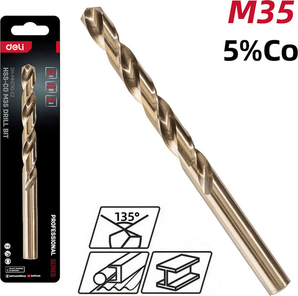 Изображение товара Сверло Deli По металлу RS 6.5мм DIN 338 HSCo 5 / EDH-MHZ065-E2