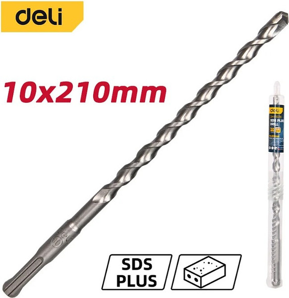 Изображение товара Бур Deli По бетону YS 10x210мм SDS-Plus / EDH-Y10210