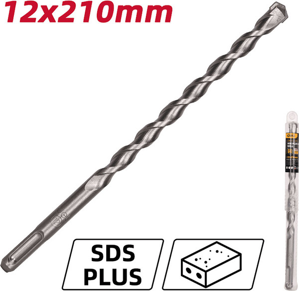 Изображение товара Бур Deli По бетону YS 12x210мм SDS-Plus / EDH-Y12210