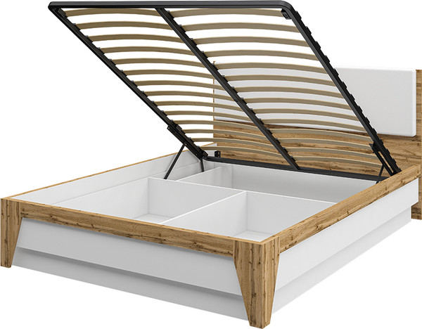 Изображение товара Двуспальная кровать ELVA Нодо NEM01K-1690/2060/1010 (02) (с ящиком и подъемным механизмом)