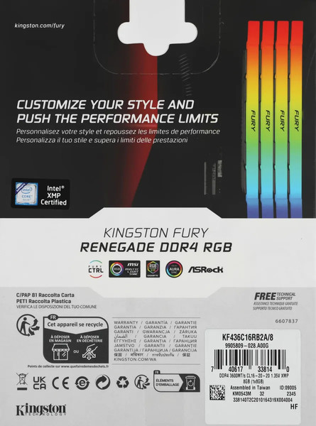 Изображение товара Оперативная память DDR4 Kingston KF436C16RB2A/8