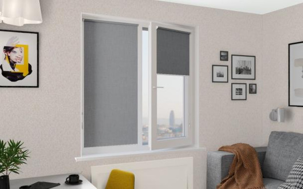 Изображение товара Рулонная штора Jalux Скай 19 40x160 (темно-серый)