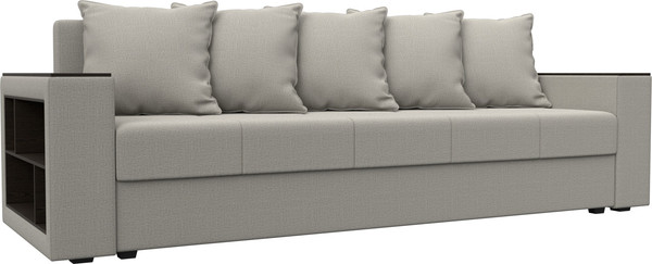 Изображение товара Диван Лига Диванов Дубай Лайт полки слева / 132280L (рогожка Амур 02 бежевый)