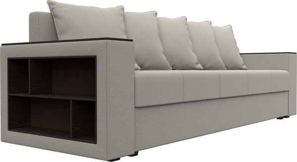 Изображение товара Диван Лига Диванов Дубай Лайт полки слева / 132280L (рогожка Амур 02 бежевый)