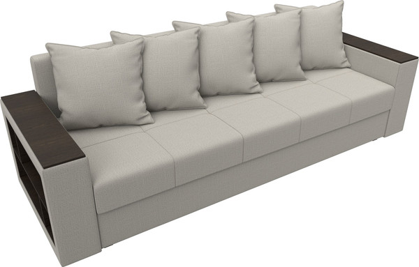 Изображение товара Диван Лига Диванов Дубай Лайт полки слева / 132280L (рогожка Амур 02 бежевый)