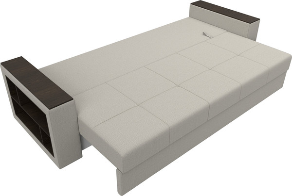 Изображение товара Диван Лига Диванов Дубай Лайт полки слева / 132280L (рогожка Амур 02 бежевый)