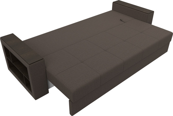 Изображение товара Диван Лига Диванов Дубай Лайт полки слева / 132281L (рогожка Амур 05 коричневый)