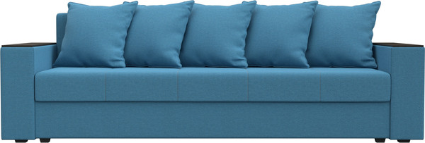 Изображение товара Диван Лига Диванов Дубай Лайт полки слева / 132283L (рогожка Амур 10 голубой)