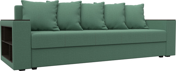 Изображение товара Диван Лига Диванов Дубай Лайт полки слева / 132284L (рогожка Амур 11 зеленый)