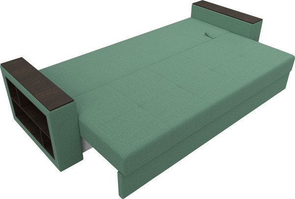 Изображение товара Диван Лига Диванов Дубай Лайт полки слева / 132284L (рогожка Амур 11 зеленый)