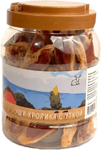 Изображение товара Лакомство для собак Nord Farm Уши кролика с уткой / NF-TR061 (600г)