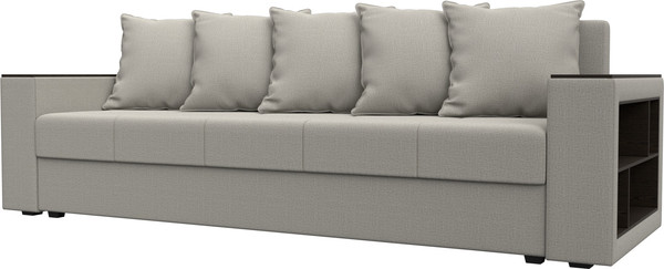 Изображение товара Диван Лига Диванов  Дубай Лайт полки справа / 132280  (рогожка Амур 02 бежевый)