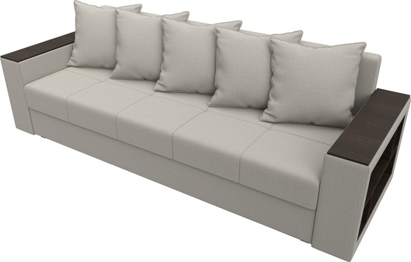 Изображение товара Диван Лига Диванов  Дубай Лайт полки справа / 132280  (рогожка Амур 02 бежевый)