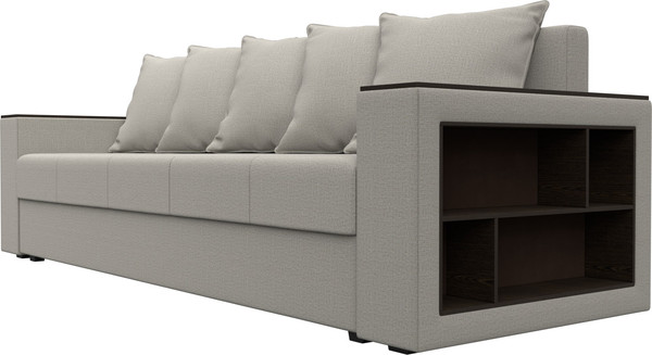 Изображение товара Диван Лига Диванов  Дубай Лайт полки справа / 132280  (рогожка Амур 02 бежевый)