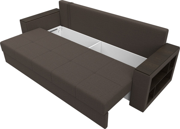 Изображение товара Диван Лига Диванов Дубай Лайт полки справа / 132281 (рогожка Амур 05 коричневый)